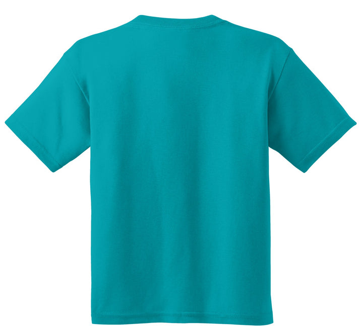 Rear View of Tropical Blue Gildan - Youth Heavy Cotton 100% Cotton T-Shirt. 5000B