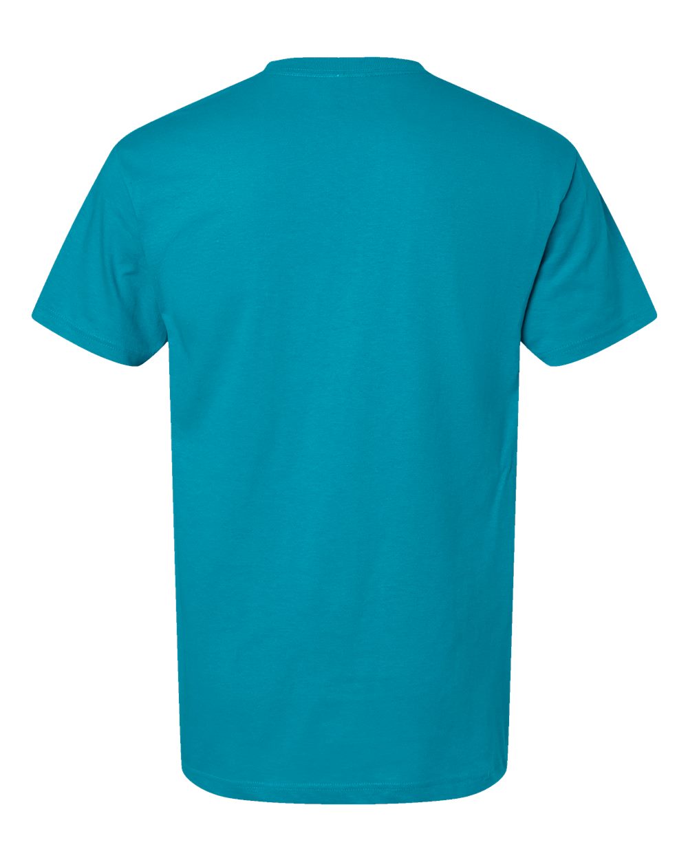 Rear View of Tropical Blue Gold Soft Touch T-Shirt - 4800