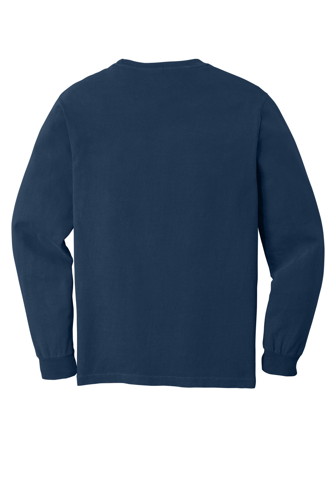 Rear View of True Navy COMFORT COLORS Heavyweight Ring Spun Long Sleeve Tee. 6014