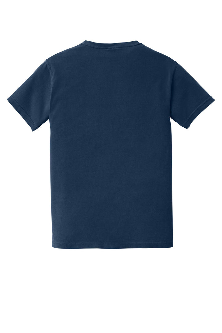 Rear View of True Navy COMFORT COLORS Heavyweight Ring Spun Pocket Tee. 6030