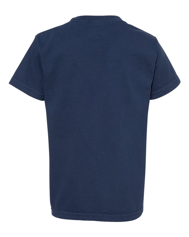 Rear View of True Navy Garment-Dyed Youth Heavyweight T-Shirt - 9018