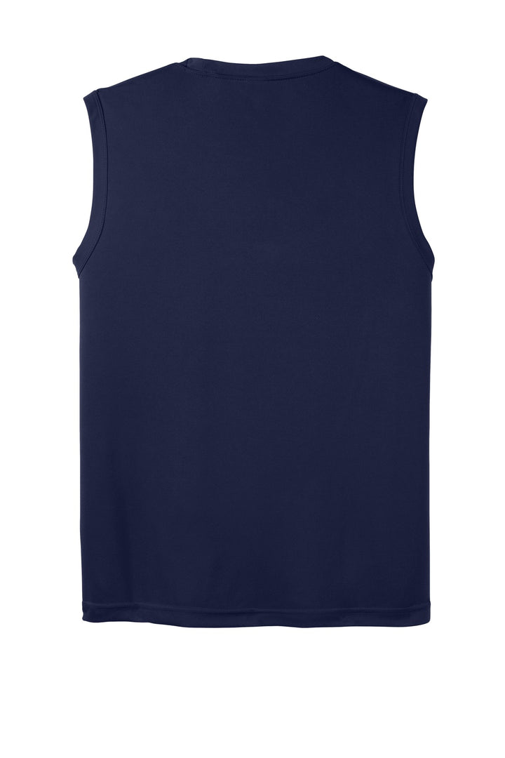 Rear View of True Navy Sport-Tek Sleeveless PosiCharge Competitor Tee. ST352