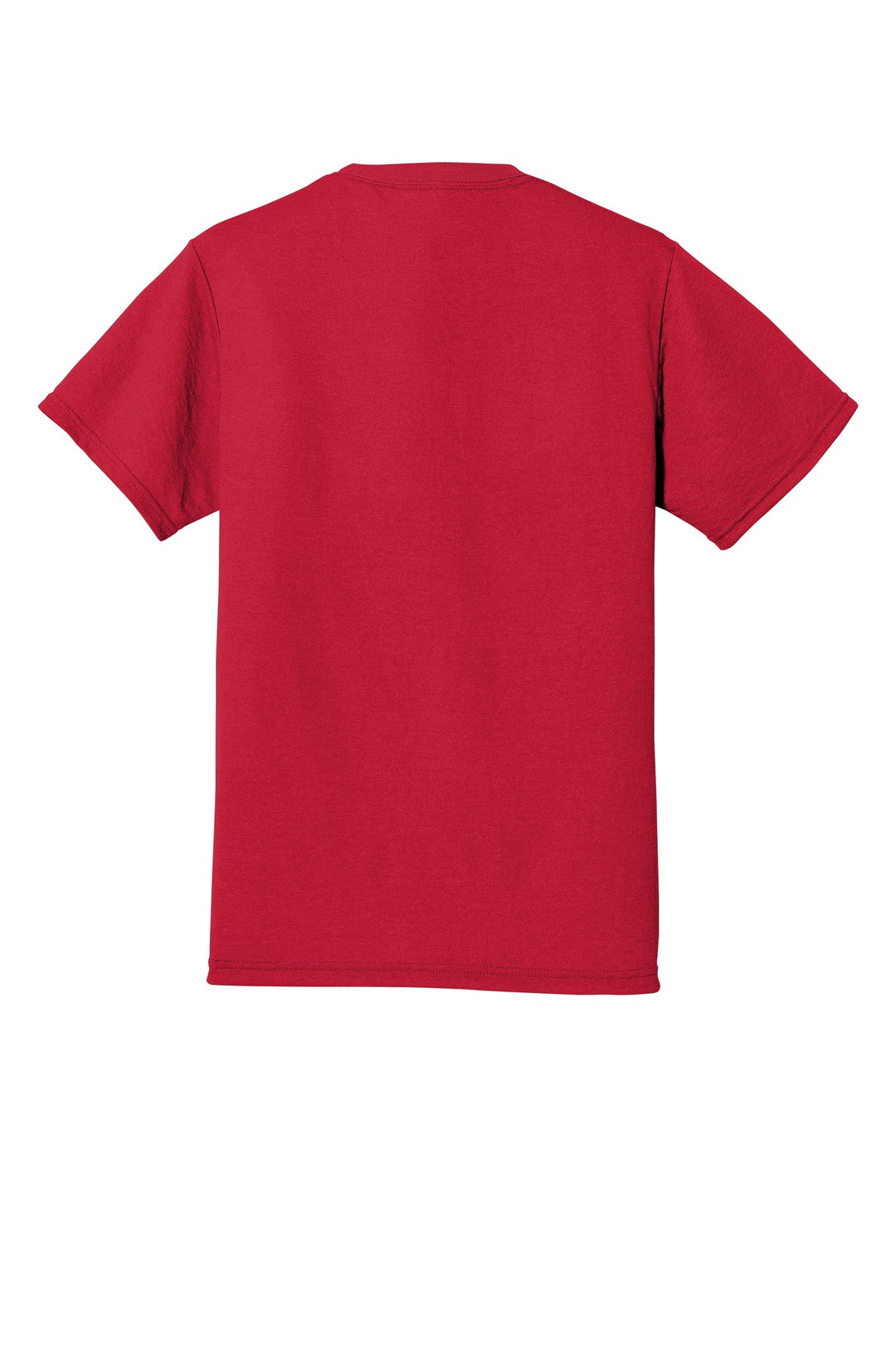 Rear View of True Red Jerzees Dri-Power 100% Polyester T-Shirt. 21M
