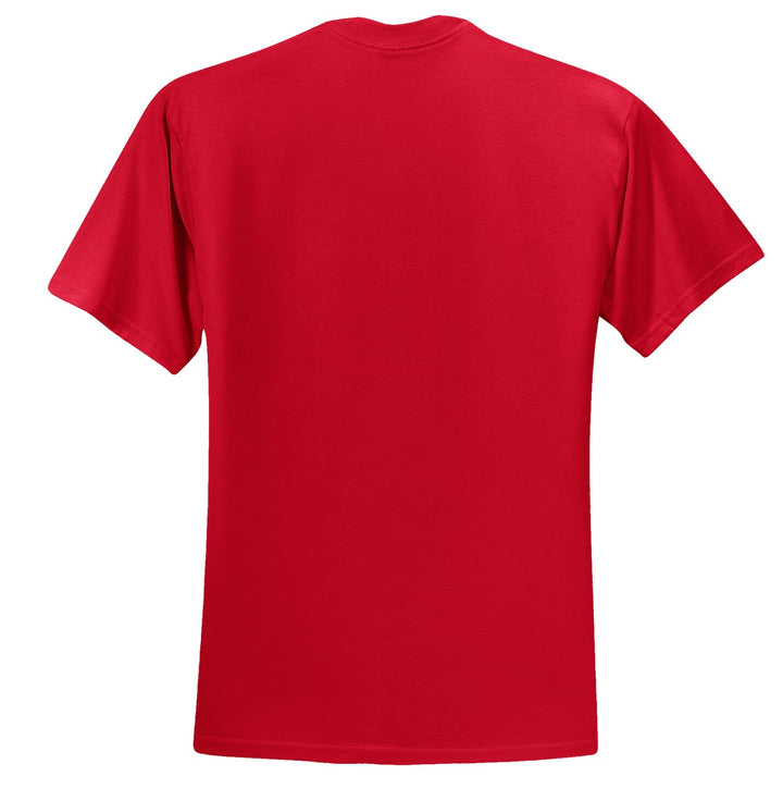 Rear View of True Red Jerzees - Dri-Power 50/50 Cotton/Poly T-Shirt. 29M