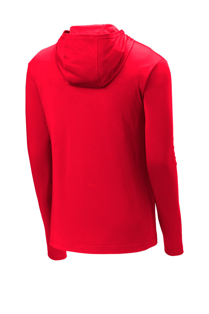 Rear View of True Red Sport-Tek PosiCharge Competitor Hooded Pullover. ST358
