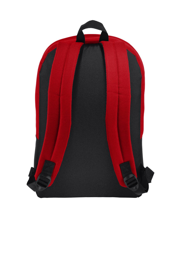 Rear View of True Red/Black Port Authority Retro Backpack BG7150