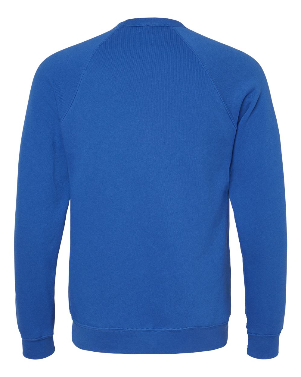Rear View of True Royal Sponge Fleece Raglan Crewneck Sweatshirt - 3901