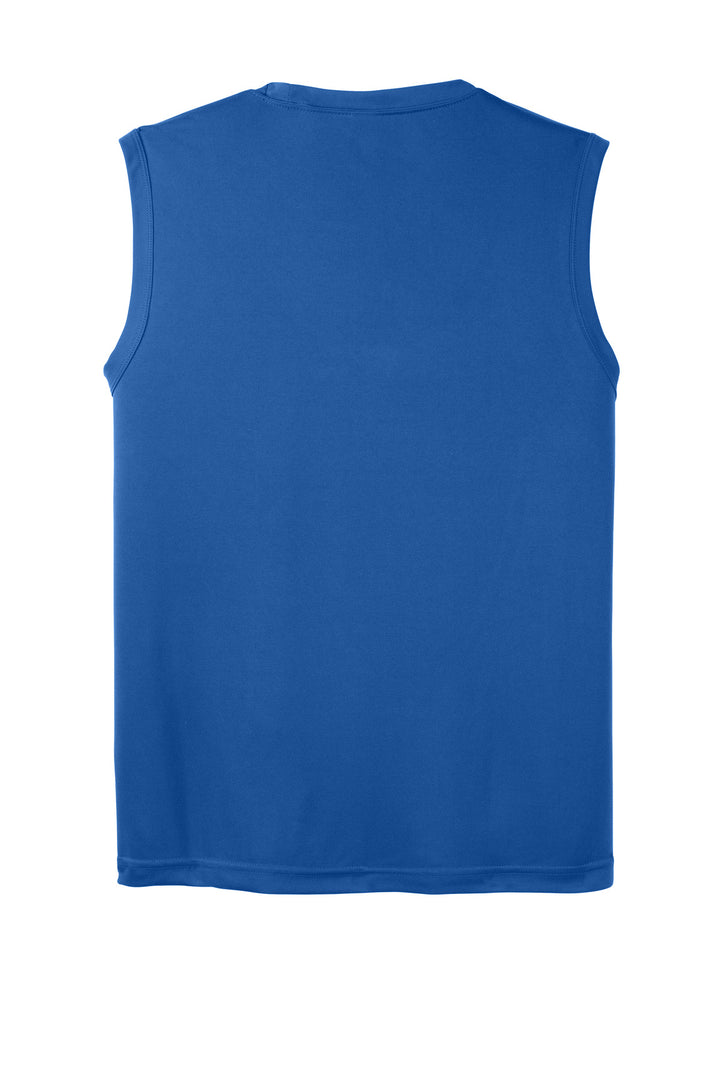 Rear View of True Royal Sport-Tek Sleeveless PosiCharge Competitor Tee. ST352