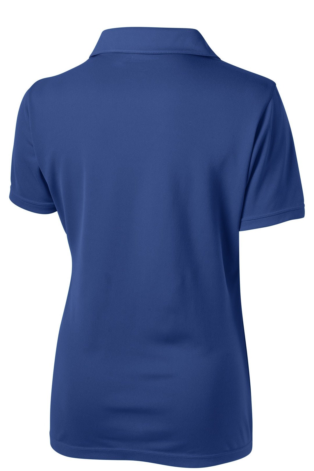 Rear View of True Royal Sport-Tek Women's PosiCharge Micro-Mesh Polo. LST680