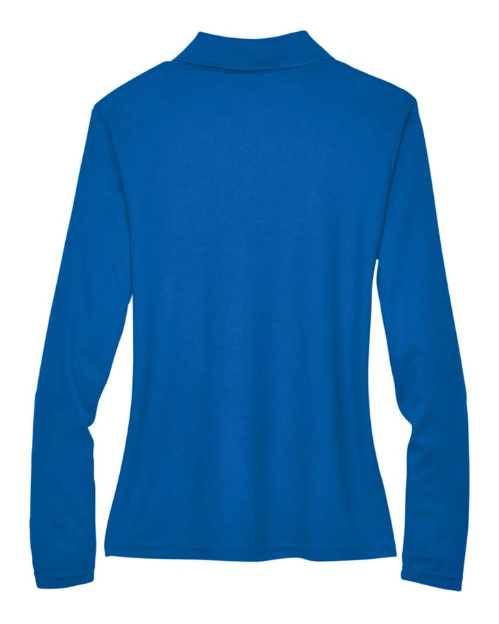 Rear View of True Royal Women's Pinnacle Performance Long Sleeve Piqué Polo - 78192