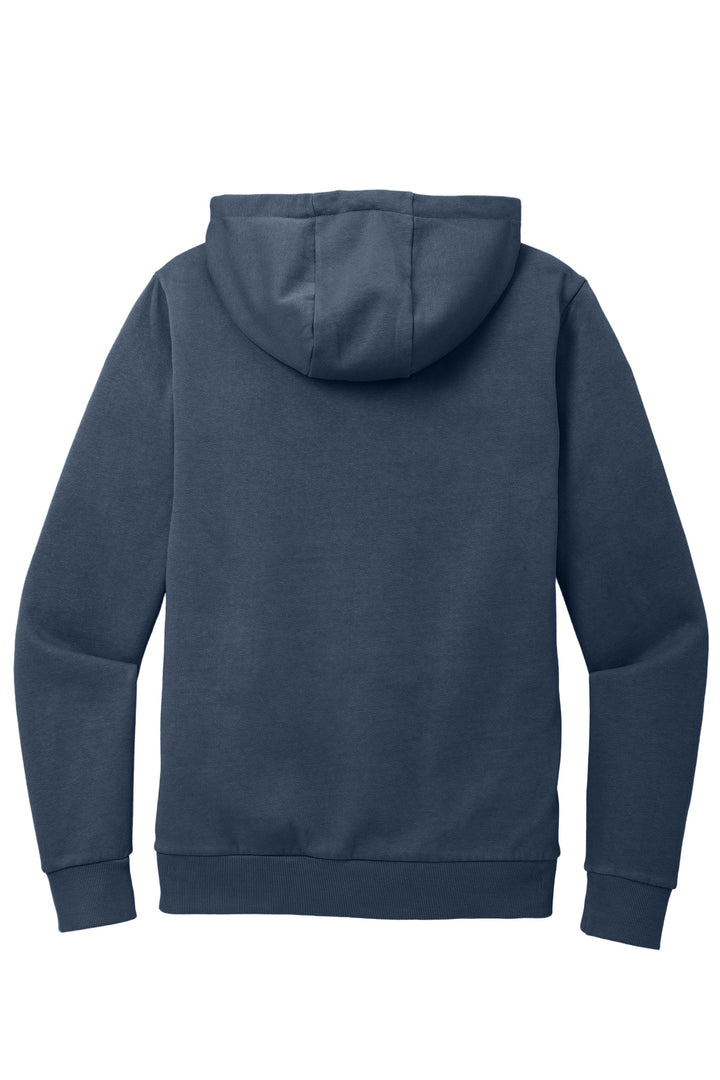 Rear View of TrueNavy District Wash Fleece Hoodie DT2200