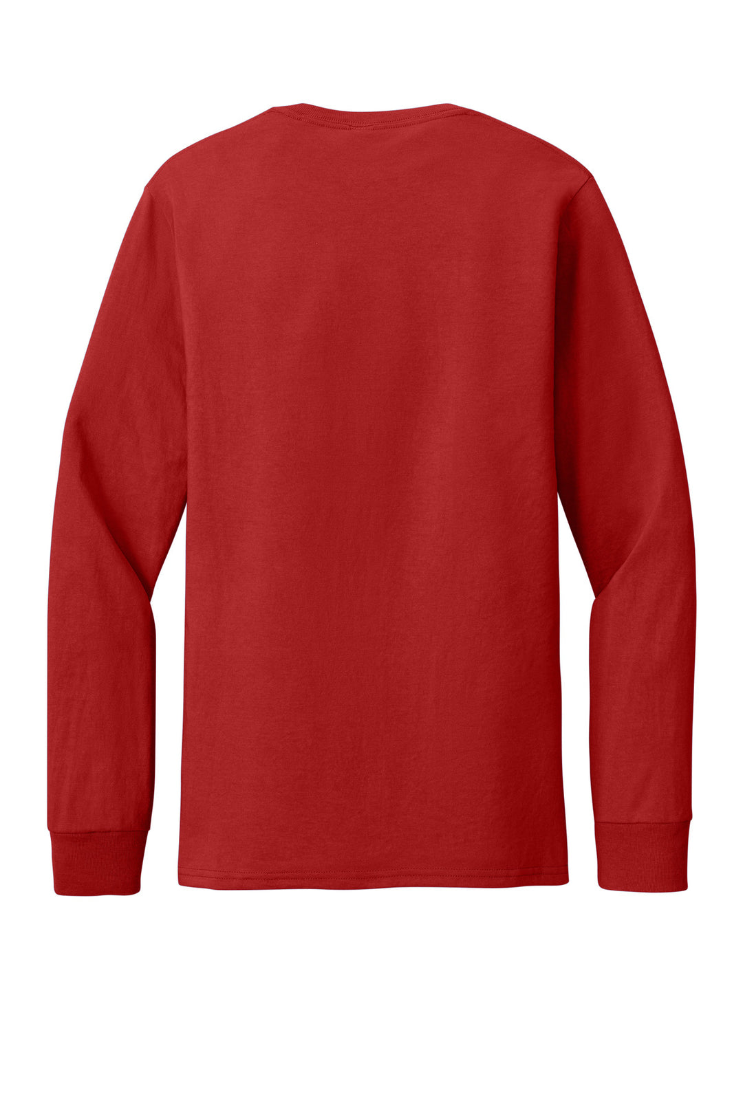 Rear View of TrueRed Jerzees Premium Blend Ring Spun Long Sleeve T-Shirt 560LS