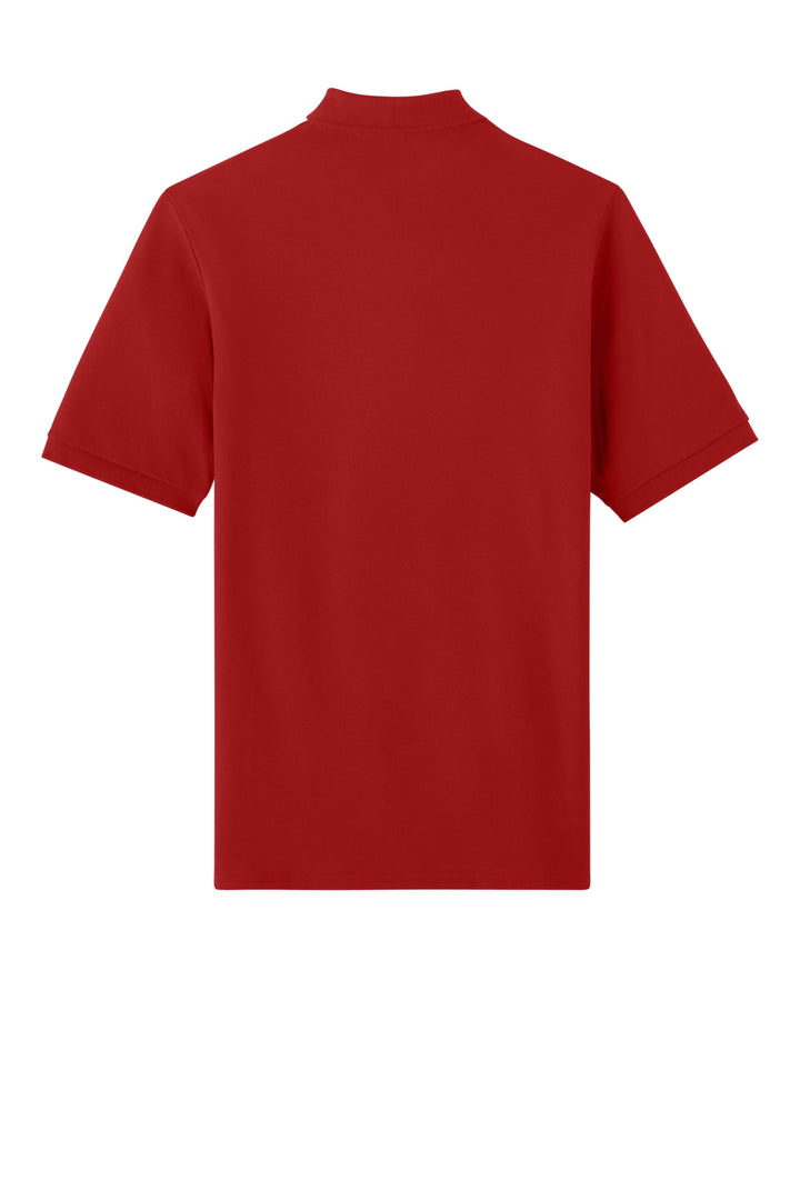 Rear View of TrueRed Jerzees Unisex Premium Ring Spun Cotton Pique Sport Shirt 443M