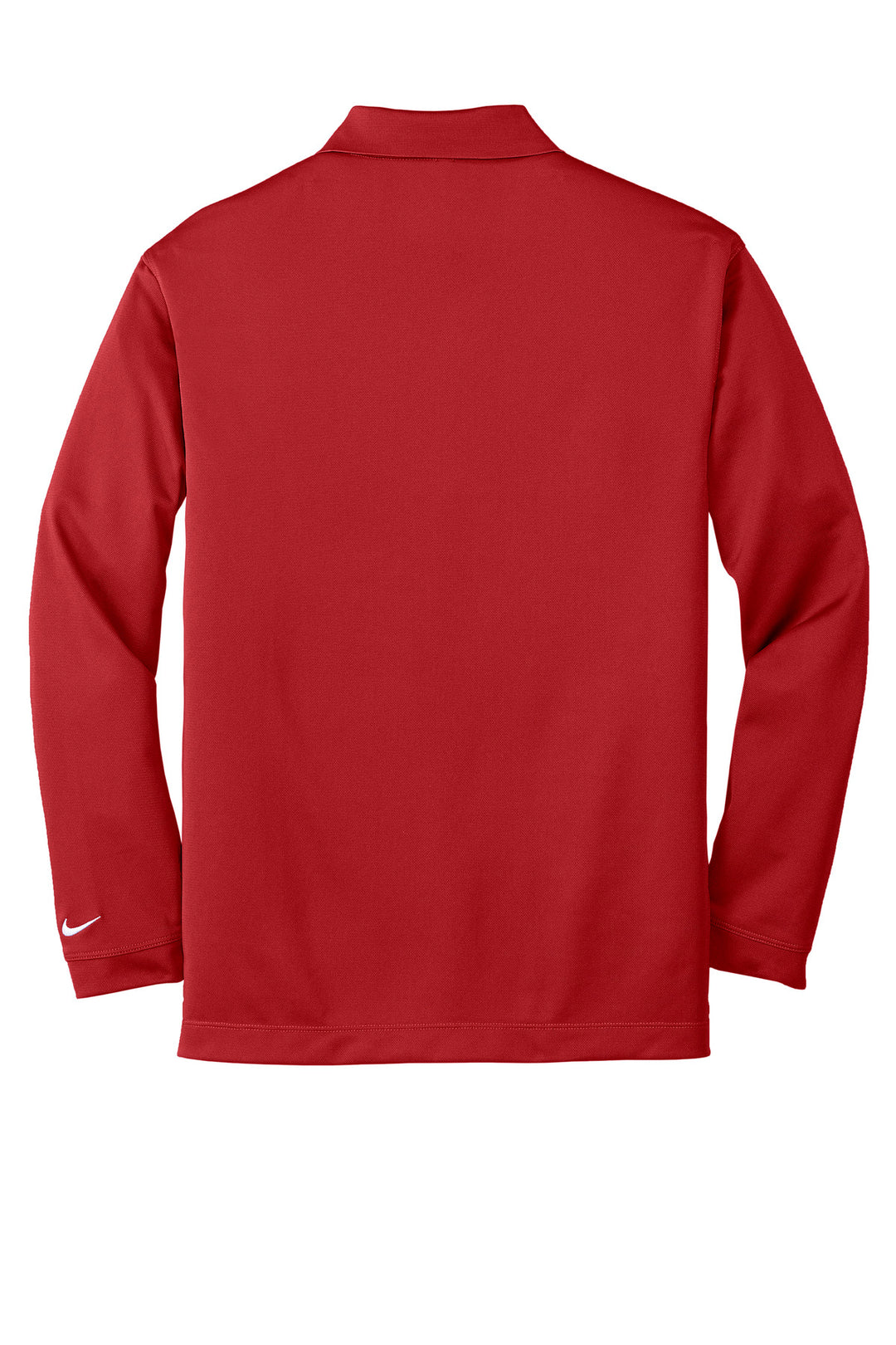 Rear View of Varsity Red Nike Tall Long Sleeve Dri-FIT Stretch Tech Polo. 604940