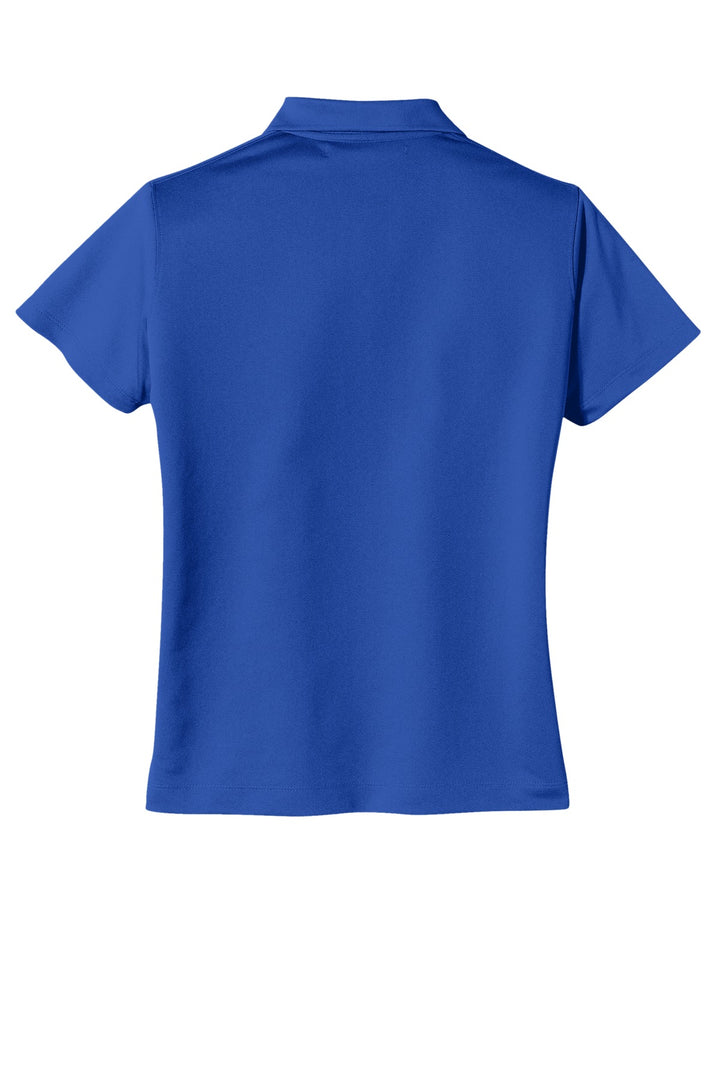 Rear View of Varsity Royal Nike Women's Tech Basic Dri-FIT Polo. 203697