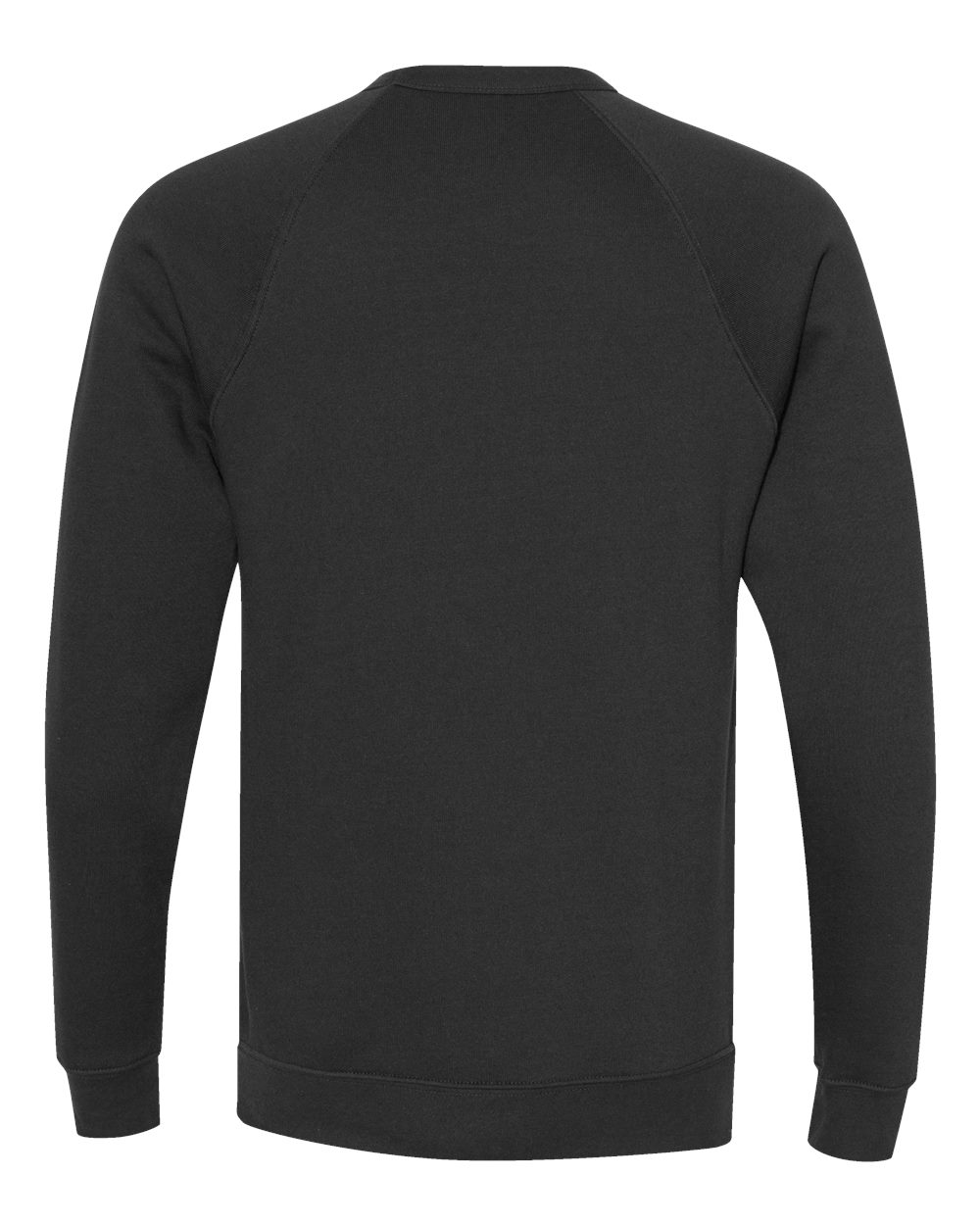 Rear View of Vintage Black Sponge Fleece Raglan Crewneck Sweatshirt - 3901