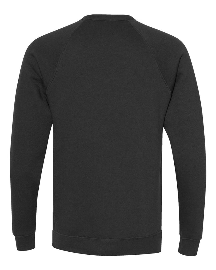 Rear View of Vintage Black Sponge Fleece Raglan Crewneck Sweatshirt - 3901