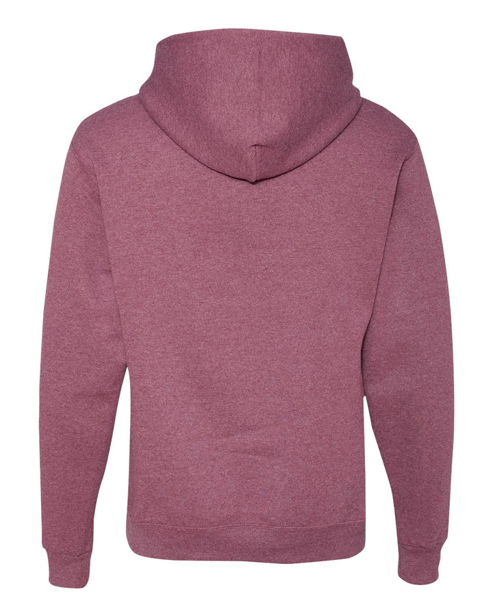 Rear View of Vintage Heather Maroon NuBlend® Hooded Sweatshirt - 996MR