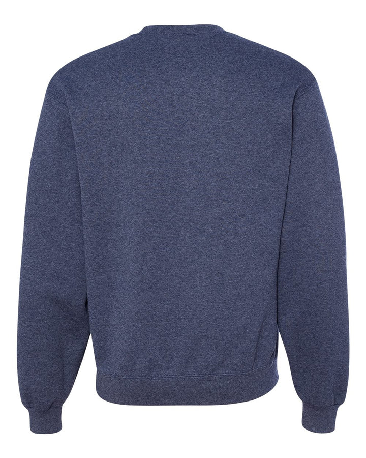 Rear View of Vintage Heather Navy NuBlend® Crewneck Sweatshirt - 562MR