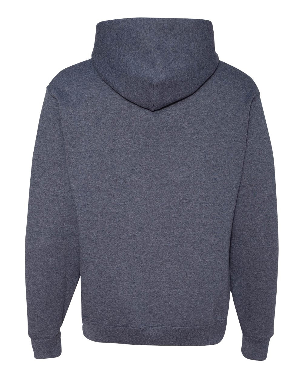 Rear View of Vintage Heather Navy NuBlend® Hooded Sweatshirt - 996MR