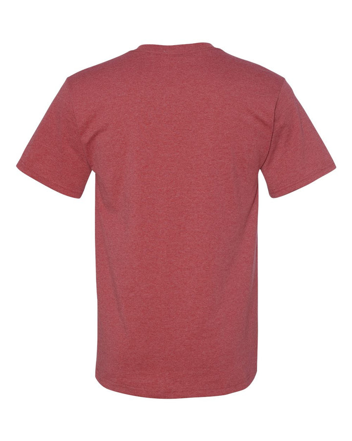 Rear View of Vintage Heather Red Dri-Power® 50/50 T-Shirt - 29MR