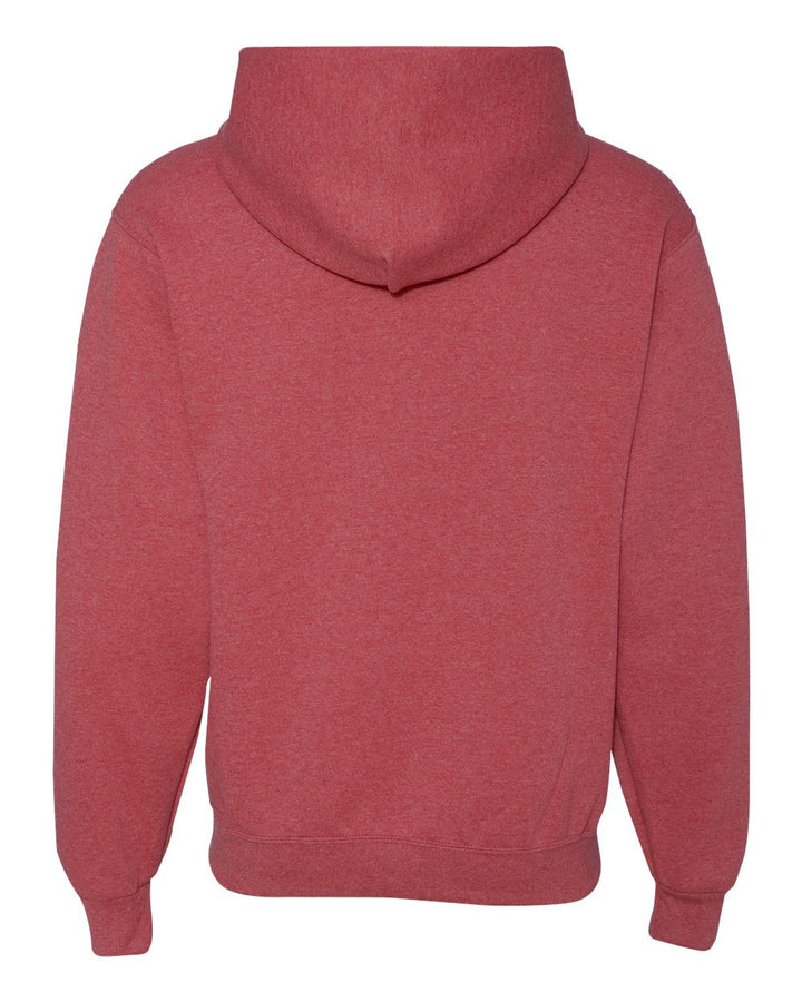 Rear View of Vintage Heather Red NuBlend® Hooded Sweatshirt - 996MR