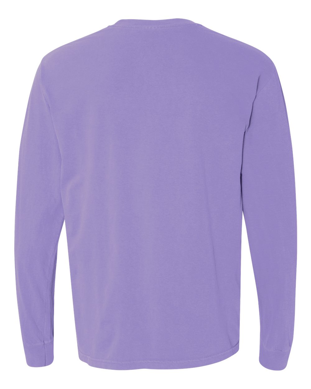 Rear View of Violet Garment-Dyed Heavyweight Long Sleeve T-Shirt - 6014
