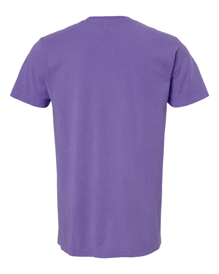 Rear View of Violet Vintage Garment-Dyed T-Shirt - 6500M