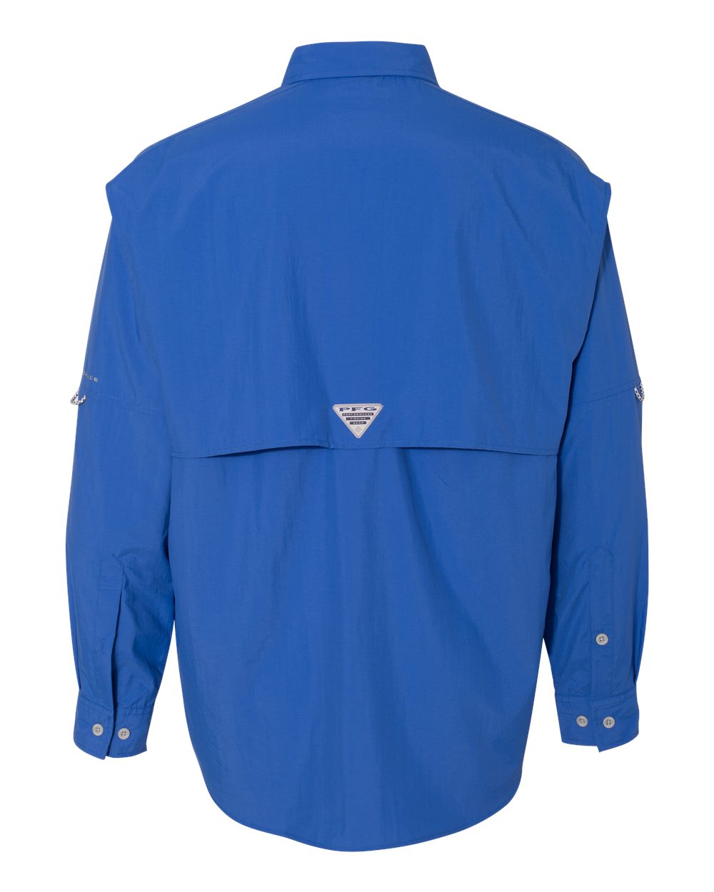 Rear View of Vivid Blue PFG Bahama™ II Shirt - 212463