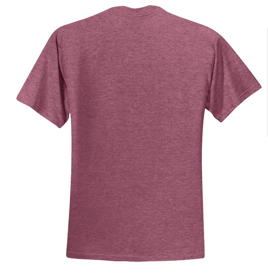 Rear View of Vntg He Maroon Jerzees - Dri-Power 50/50 Cotton/Poly T-Shirt. 29M
