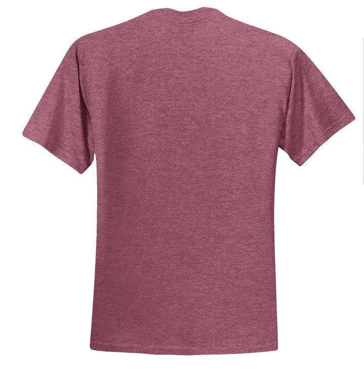 Rear View of Vntg He Maroon Jerzees - Dri-Power 50/50 Cotton/Poly T-Shirt. 29M