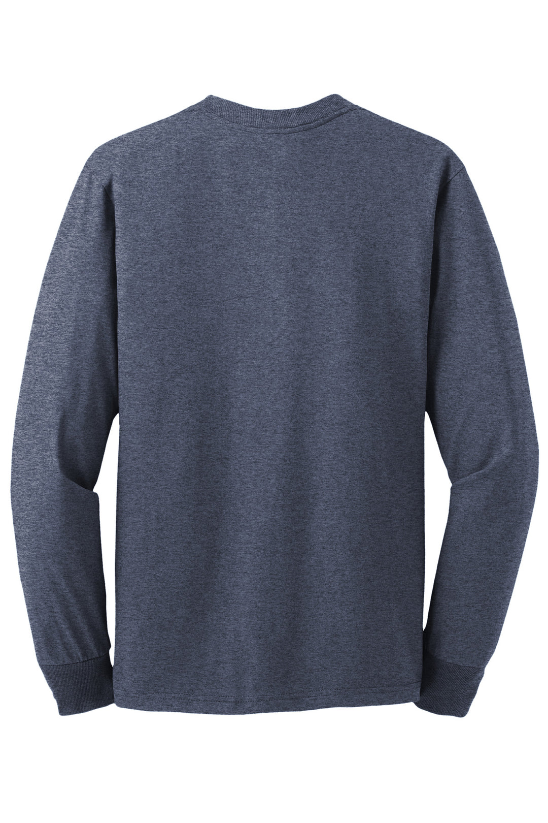 Rear View of VtgHtrNavy Jerzees - Dri-Power 50/50 Cotton/Poly Long Sleeve T-Shirt. 29LS