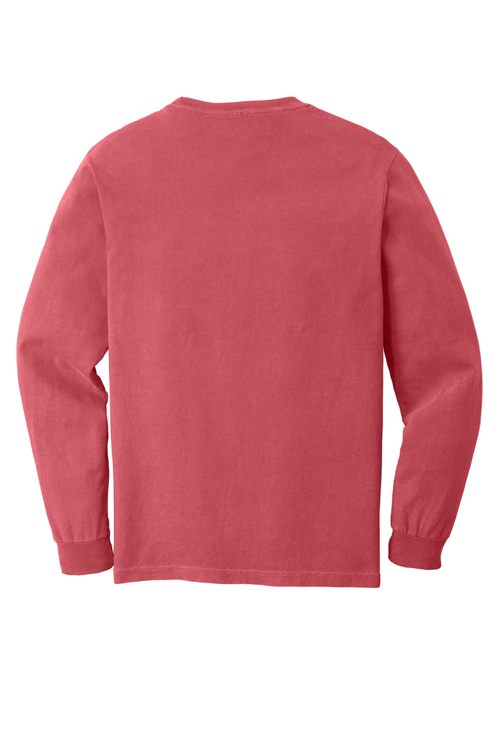 Rear View of Watermelon COMFORT COLORS Heavyweight Ring Spun Long Sleeve Pocket Tee. 4410