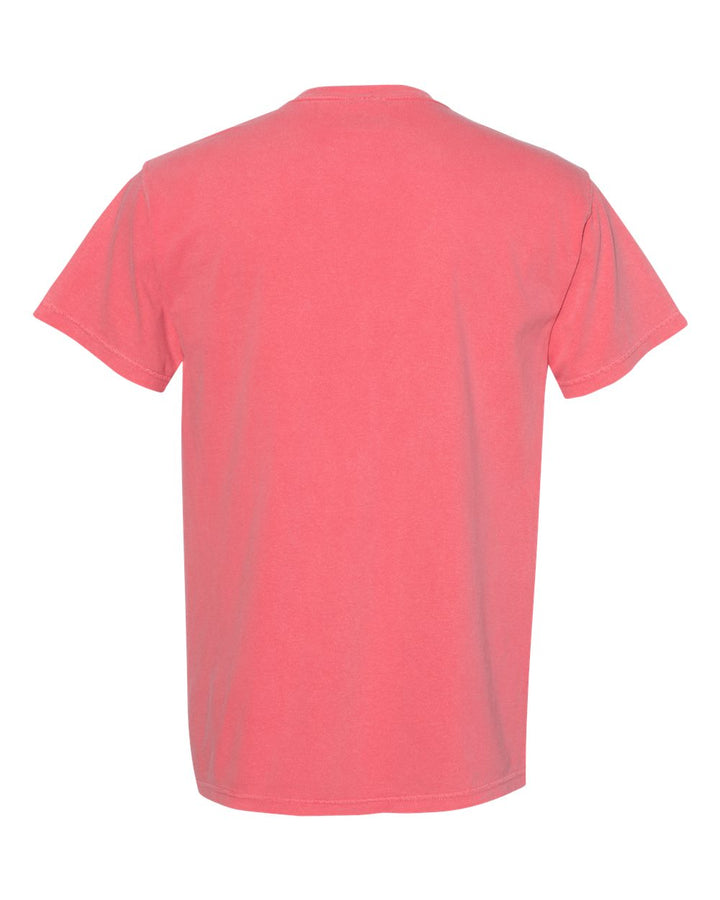 Rear View of Watermelon Garment-Dyed Heavyweight Pocket T-Shirt - 6030