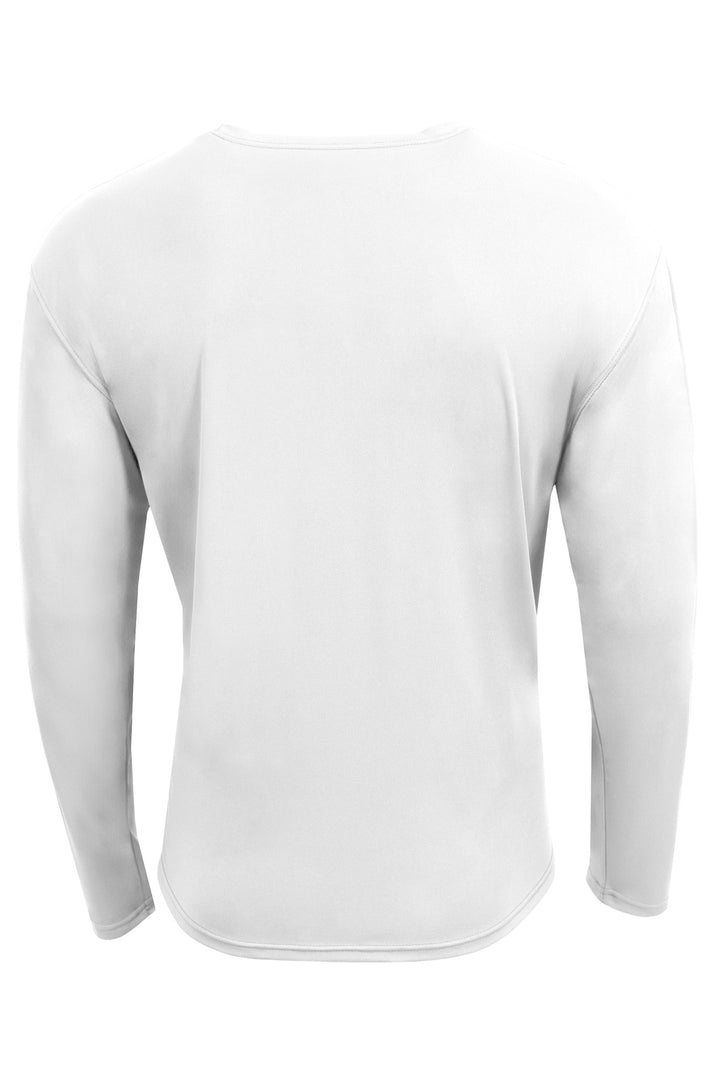 Rear View of White A4 AirFlex Long Sleeve Tee A4N3532