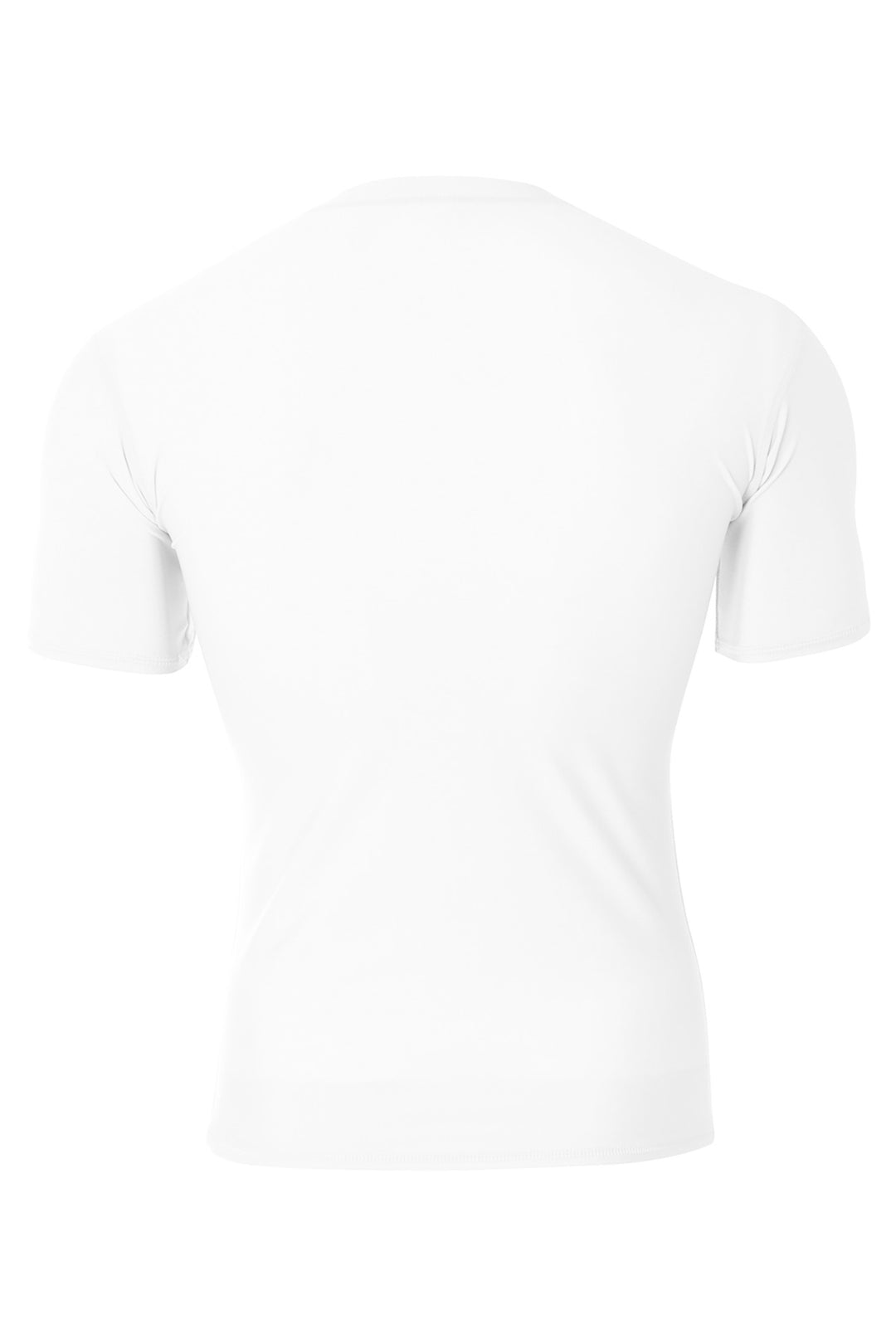 Rear View of White A4 Compression Short Sleeve Tee A4N3130