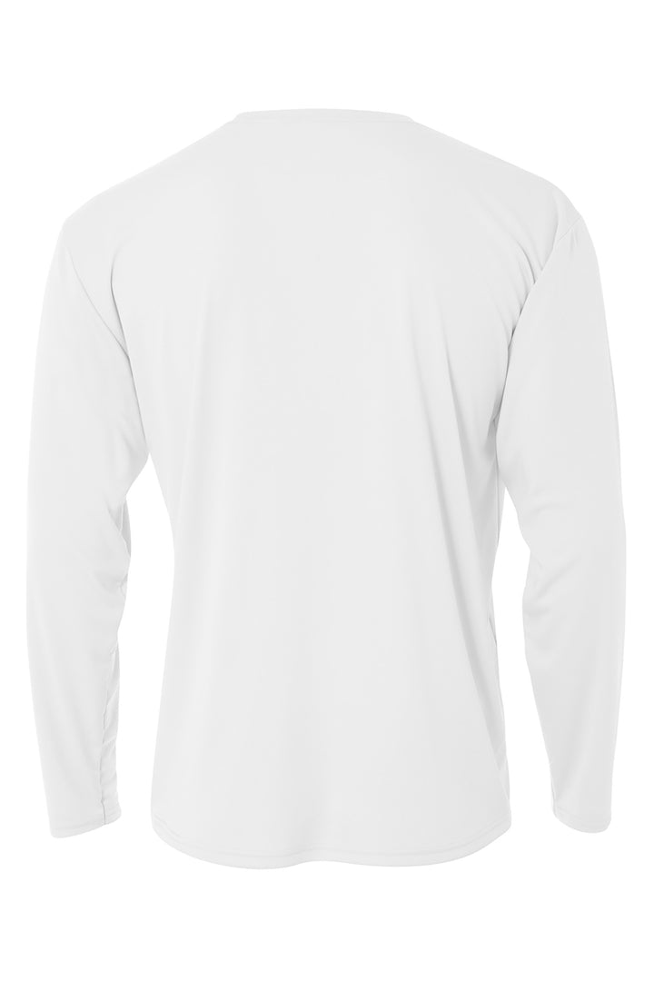 Rear View of White A4 Cooling Performance Long Sleeve Tee A4N3165