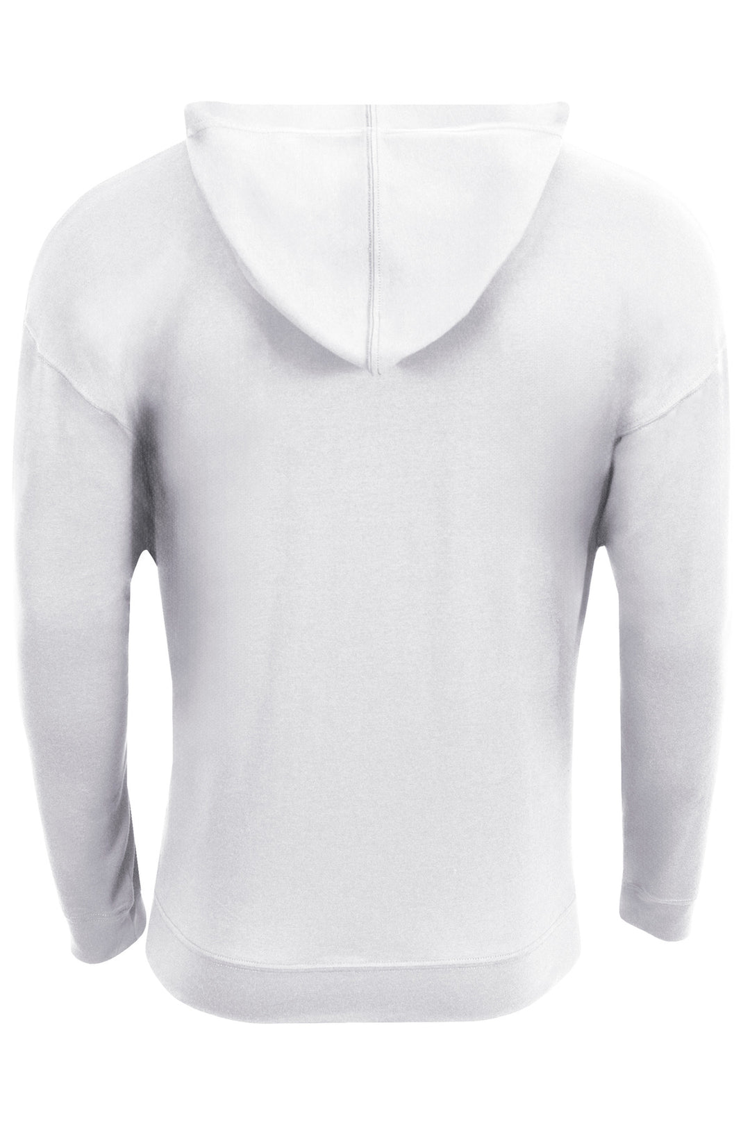 Rear View of White A4 Softek Long Sleeve Hooded Tee A4N3528