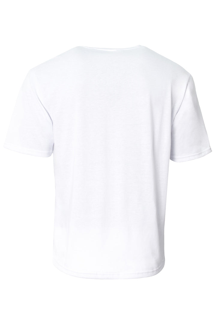 Rear View of White A4 Softek Short Sleeve Tee A4N3013