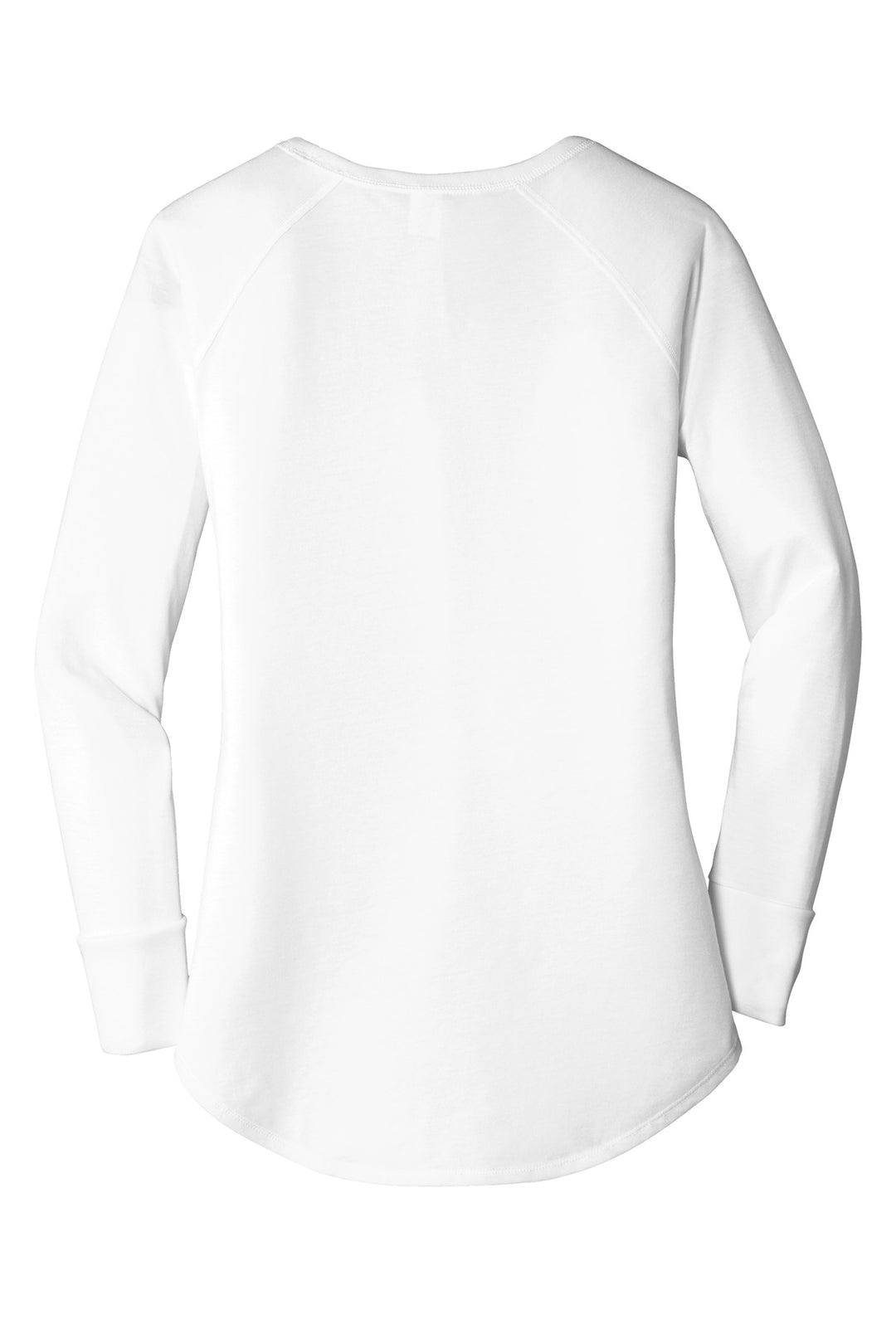 Rear View of White District Women's Perfect Tri Long Sleeve Tunic Tee. DT132L