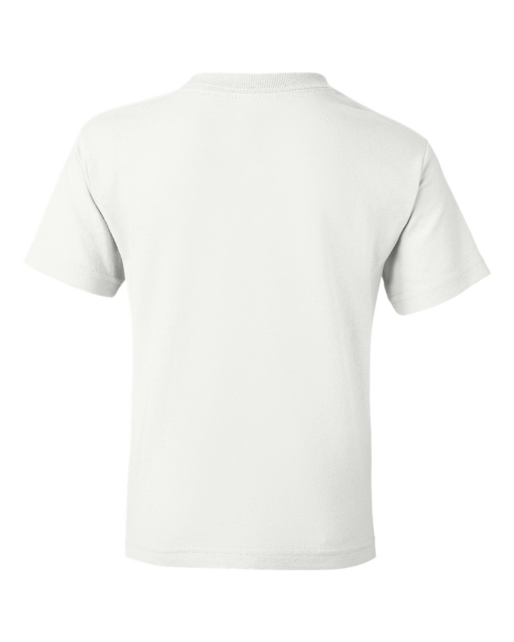 Rear View of White DryBlend® Youth T-Shirt - 8000B