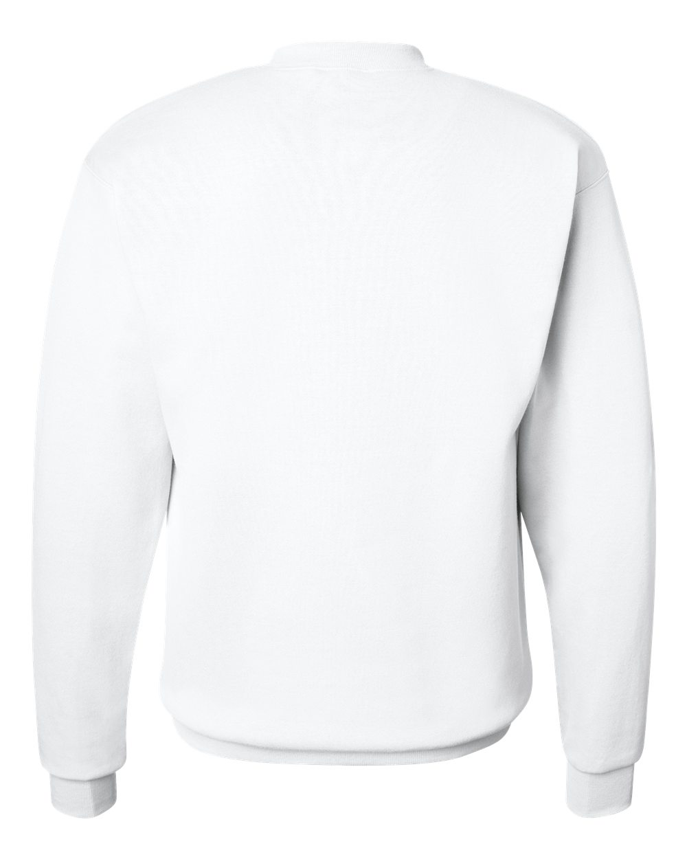 Rear View of White Ecosmart® Crewneck Sweatshirt - P160