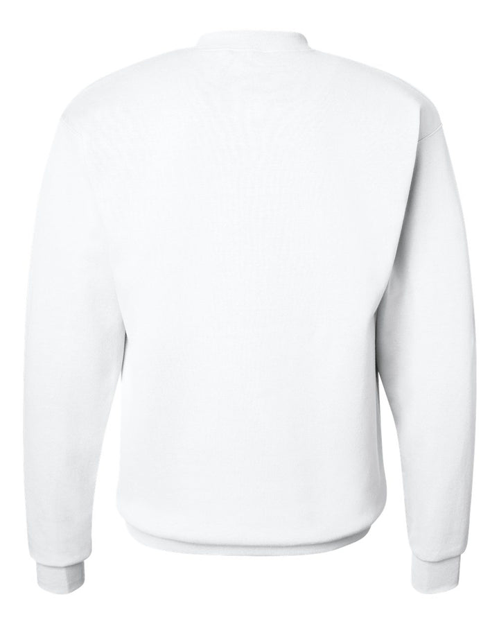 Rear View of White Ecosmart® Crewneck Sweatshirt - P160