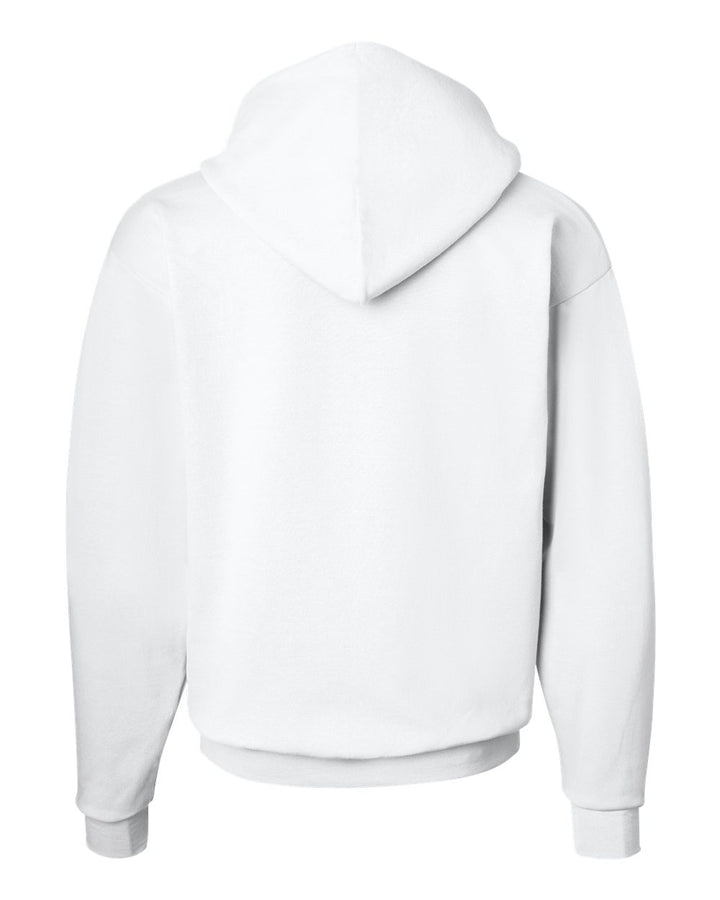 Rear View of White Ecosmart® Hooded Sweatshirt - P170