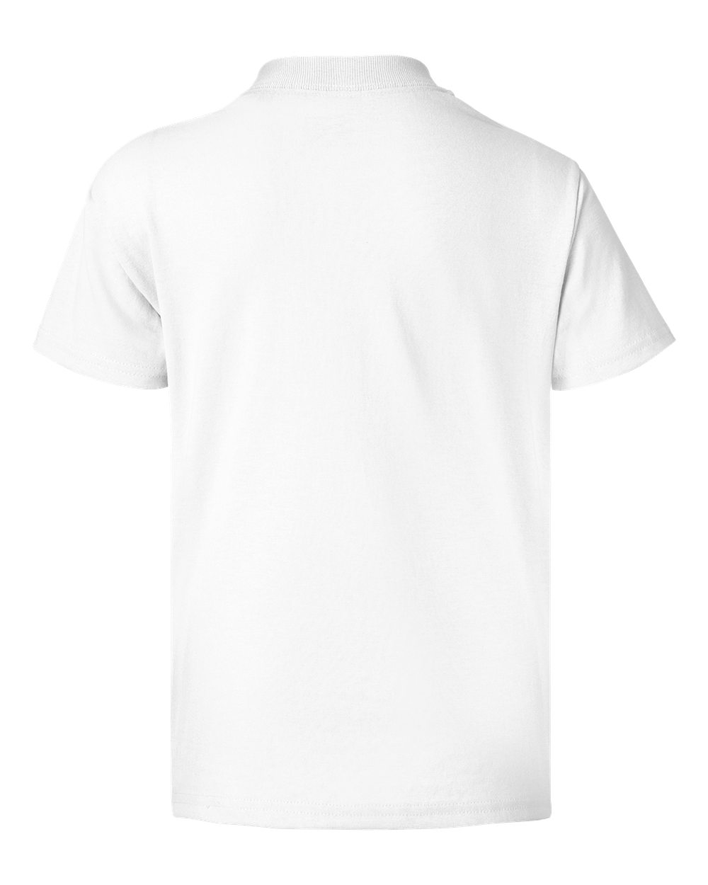 Rear View of White Ecosmart™ Youth T-Shirt - 5370