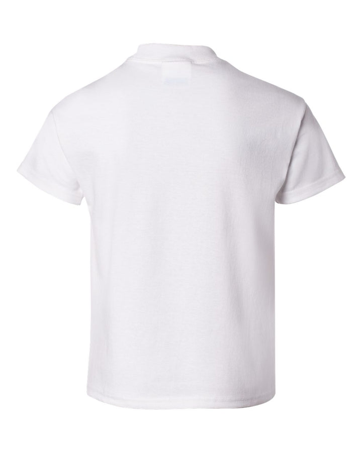 Rear View of White Essential-T Youth T-Shirt - 5480