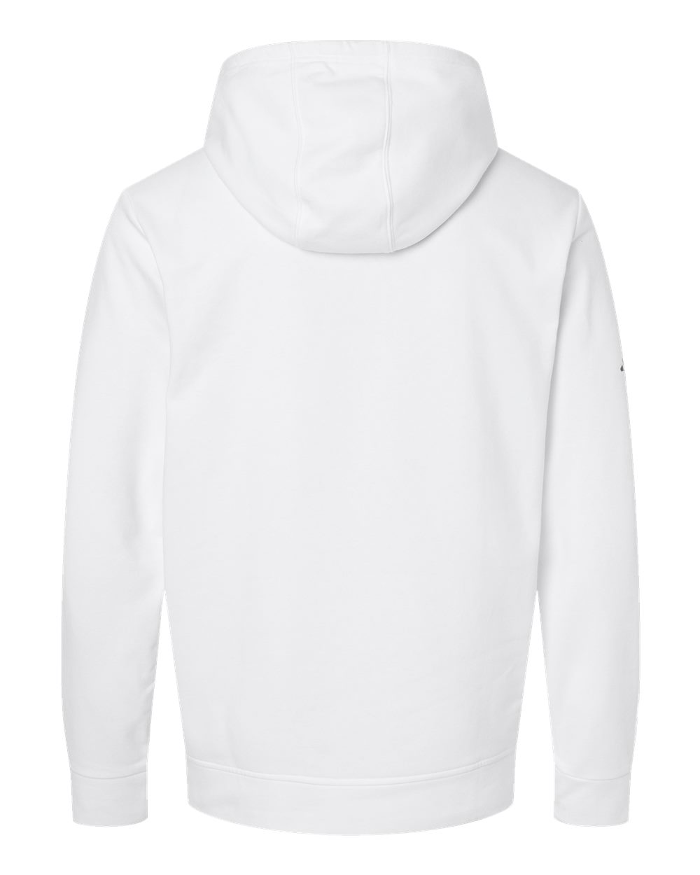Rear View of White Fleece Hooded Sweatshirt - A432