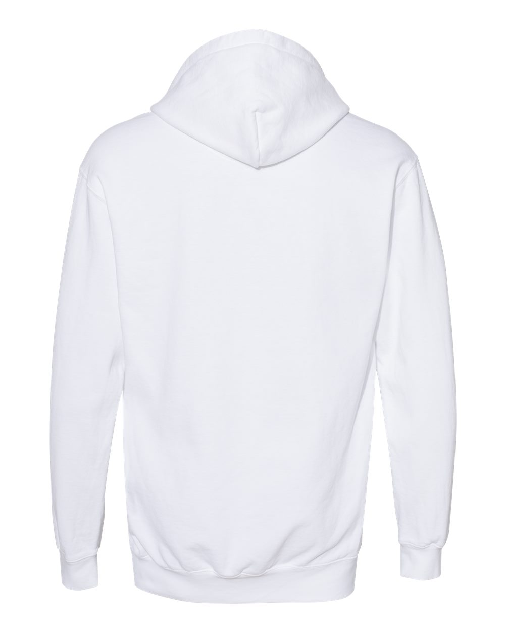 Rear View of White Garment-Dyed Hooded Sweatshirt - 1567