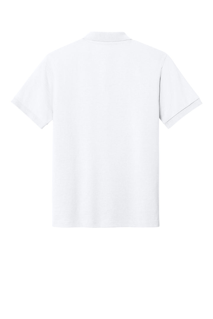 Rear View of White Gildan - DryBlend 6-Ounce Jersey Knit Sport Shirt. 8800