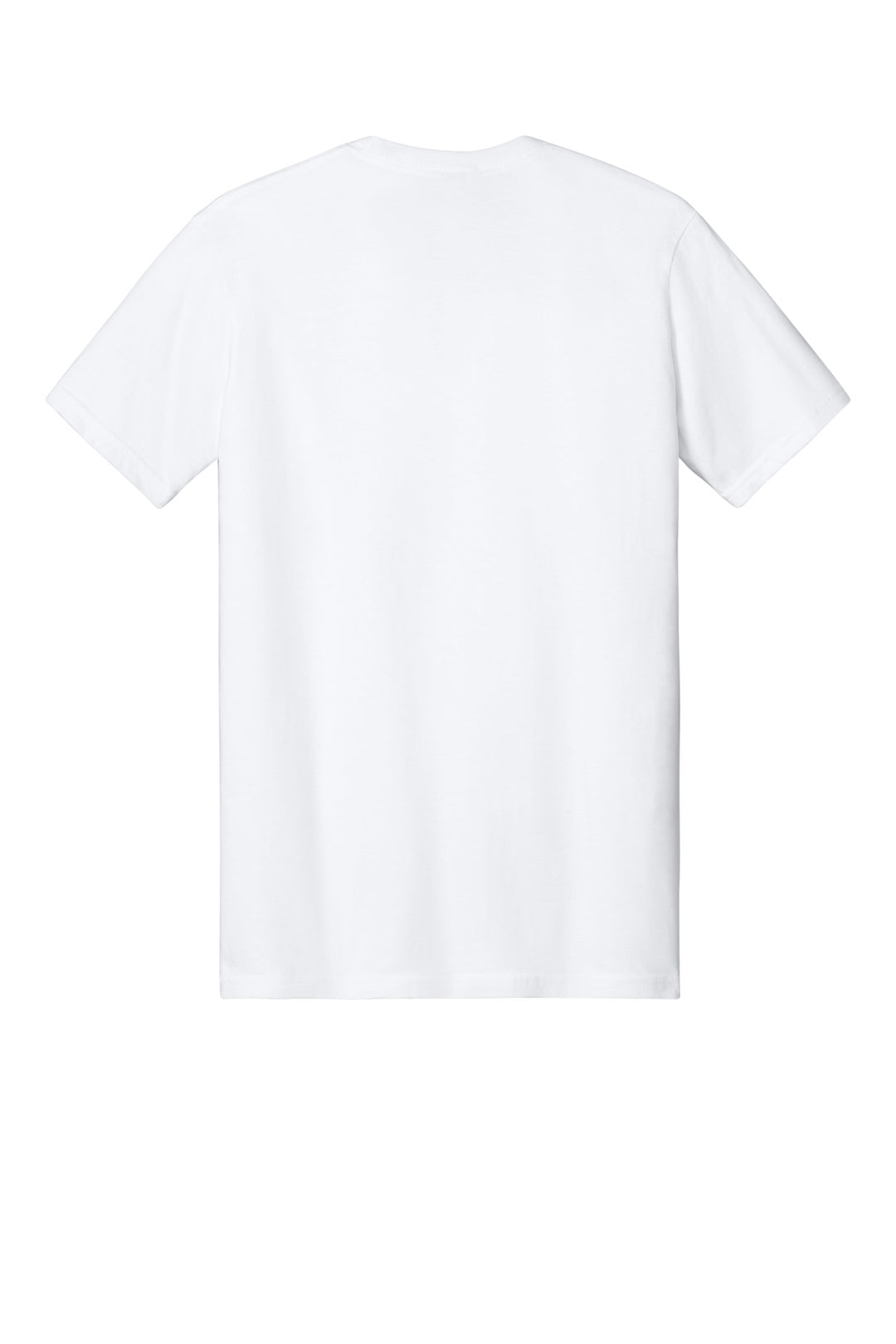 Rear View of White Gildan Softstyle Midweight Tee 65000